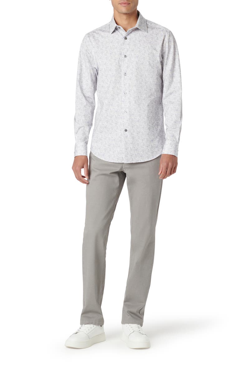 James OoohCotton® Geometric Print Button-Up Shirt, Alternate, color, PLATINUM