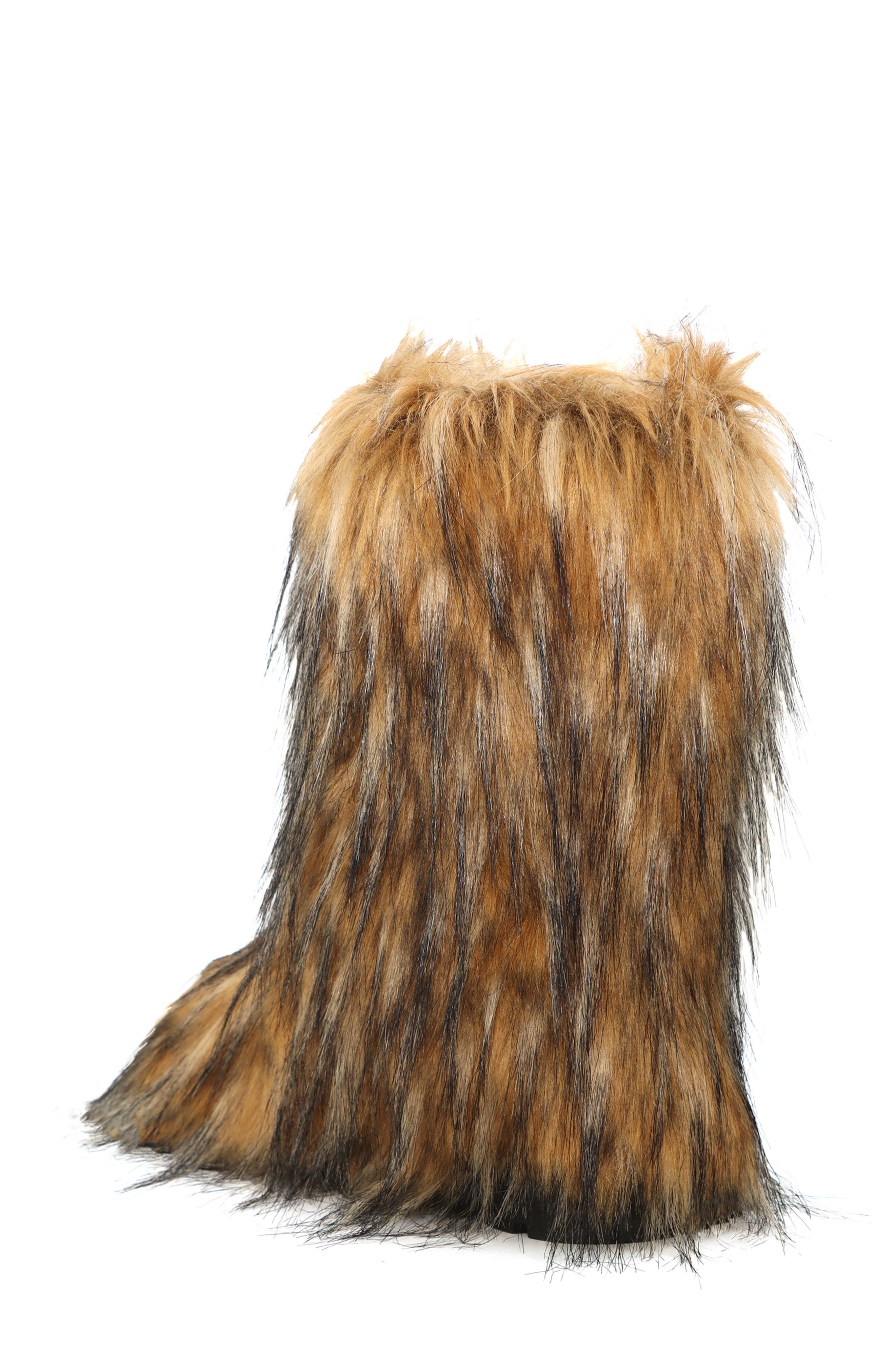 Faux Fur Tall Boot, Alternate, color, CAMEL