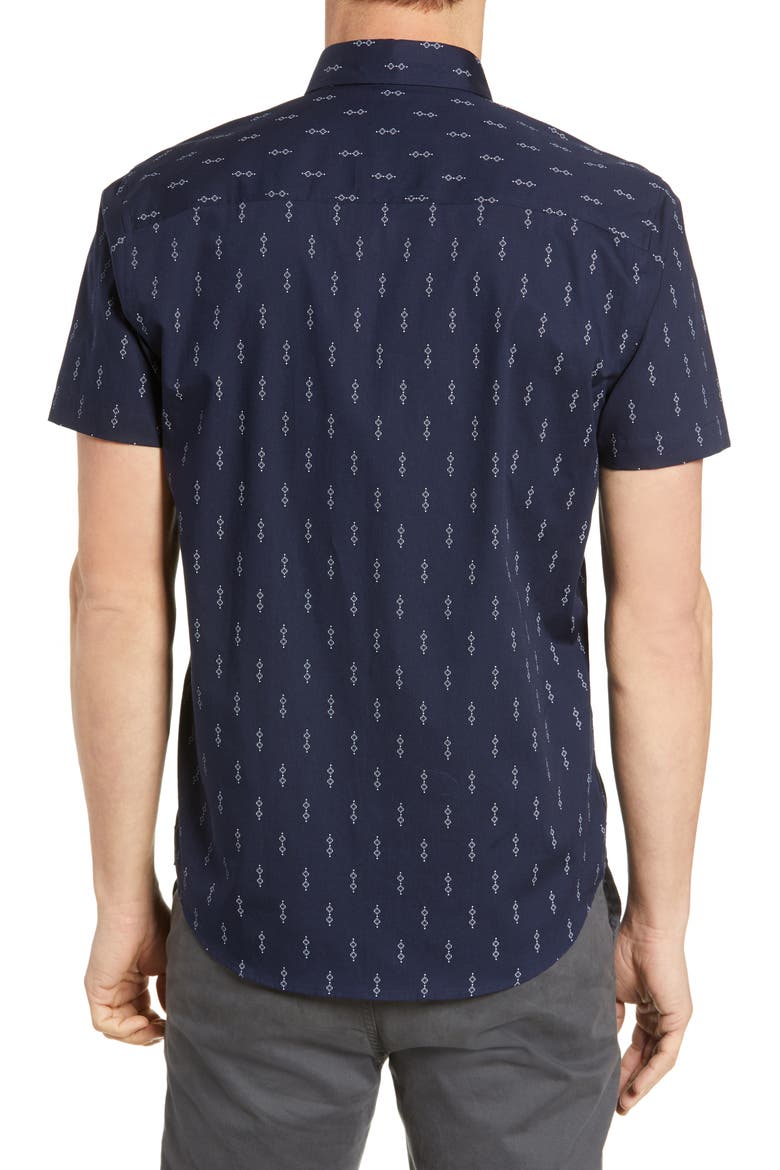 Strive Classic Fit Keyhole Print Shirt, Alternate, color, LIBERTY NAVY