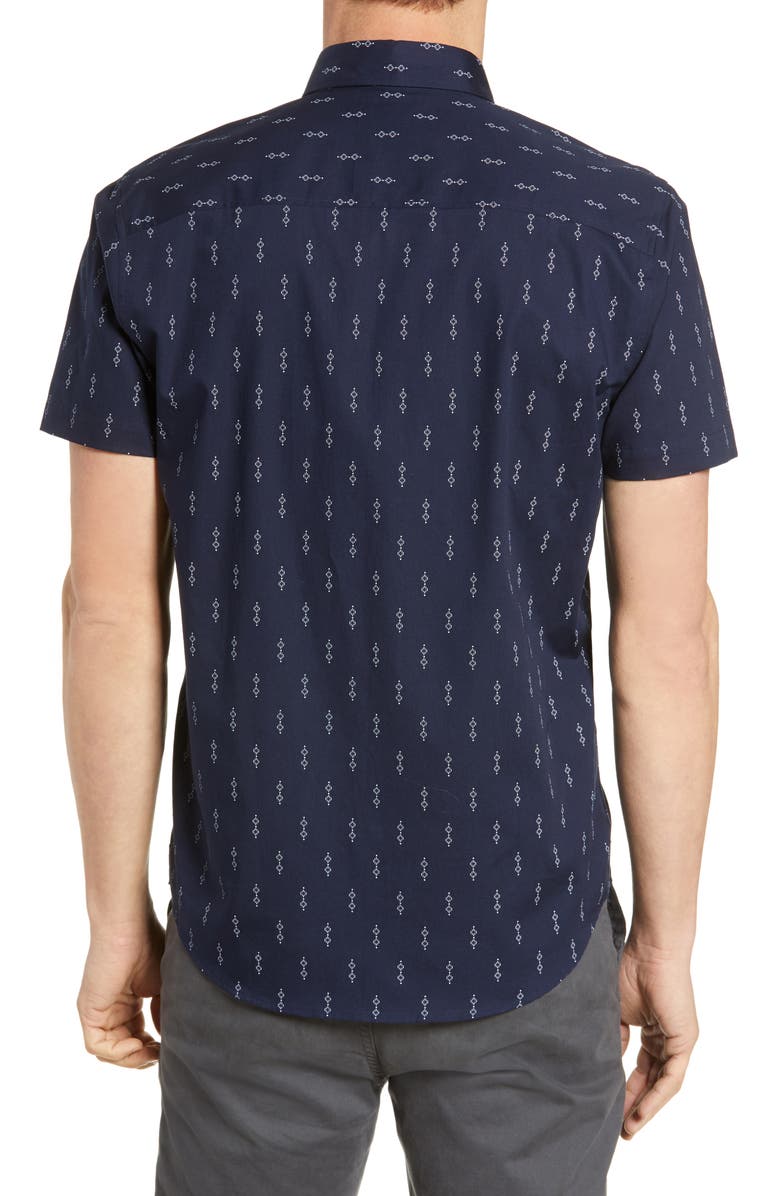 Cutter & Buck Strive Classic Fit Keyhole Print Shirt, Alternate, color, 