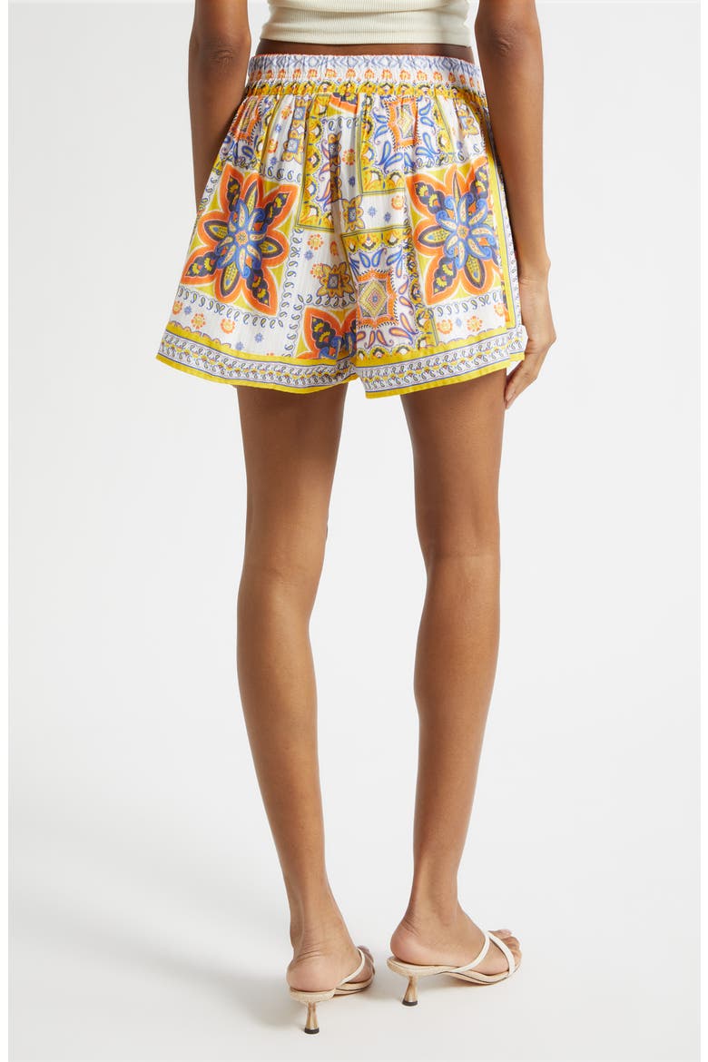 Angelina Tile Print Shorts, Alternate, color, WHITE PIAZZA