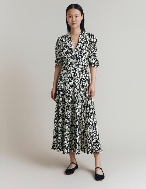Madi Crepe Floral Midi Dress