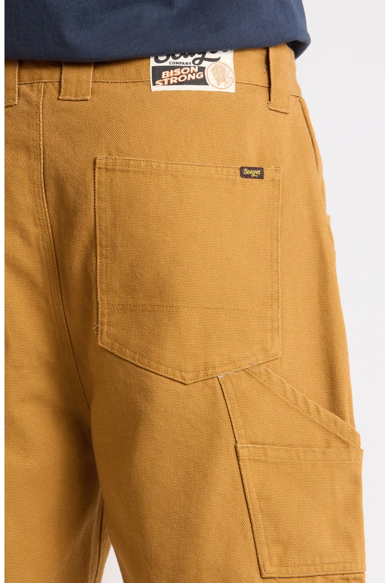 Bison Flat Front Canvas Shorts, Alternate, color, BRONZE