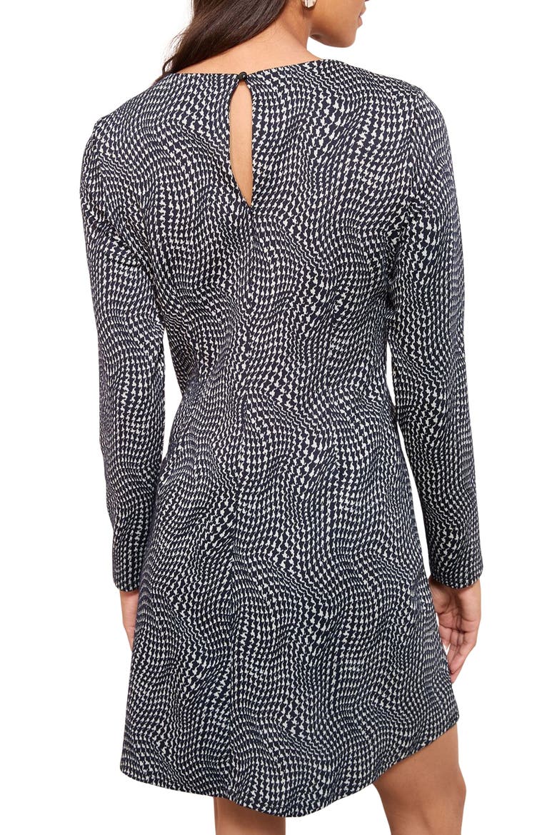 Long Sleeve Check Minidress, Alternate, color, BLACK/ WHITE