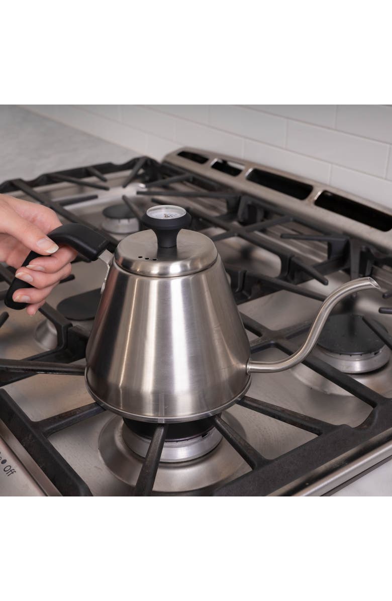 London Sip Stainless Steel Kettle w/ Beverage Thermometer, 1.2L Silver, Alternate, color, Metallic Silver