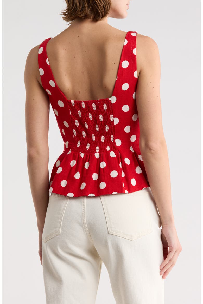 CeCe Polka Dot Print Peplum Top (Women) | Nordstromrack
