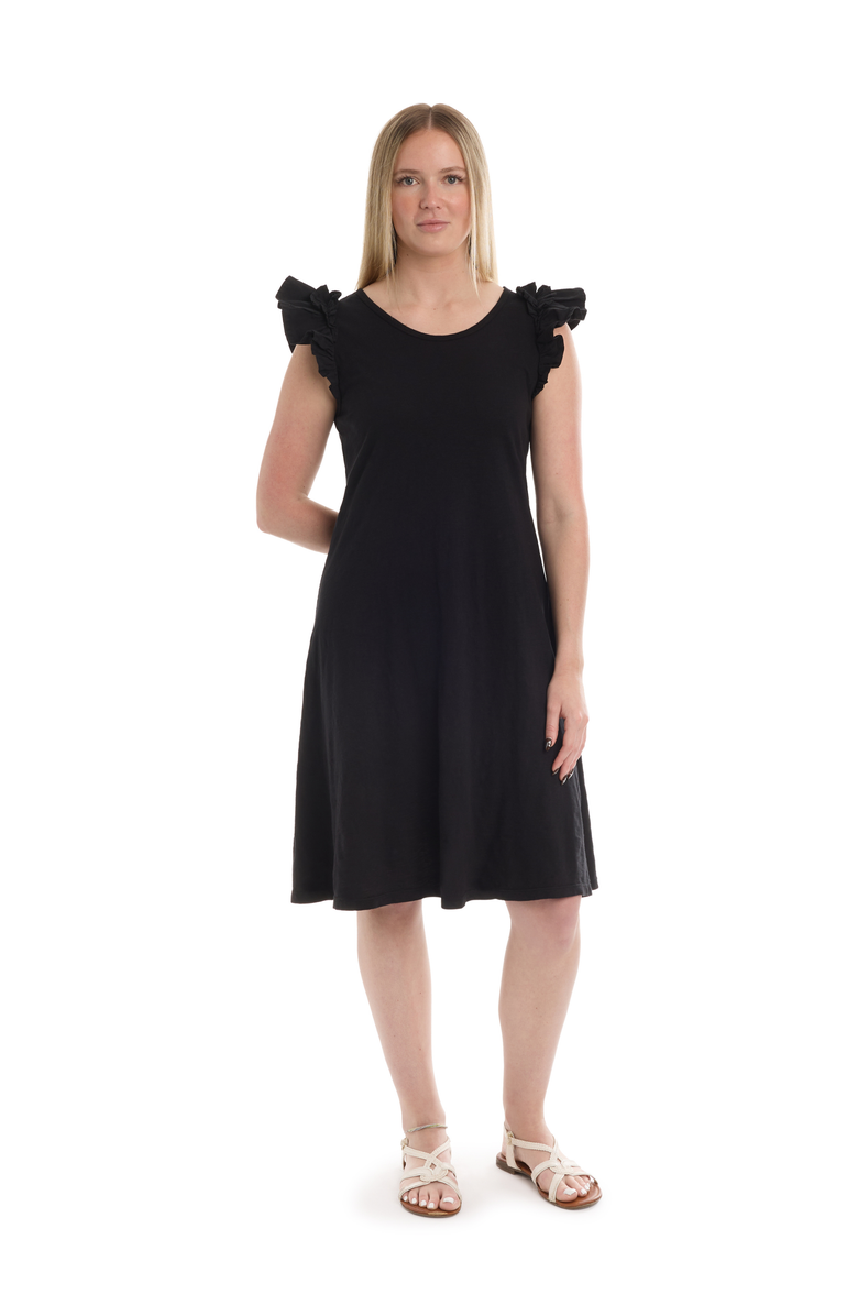 Wilt Ruffle Shoulder Tank Dress, Alternate, color, Black