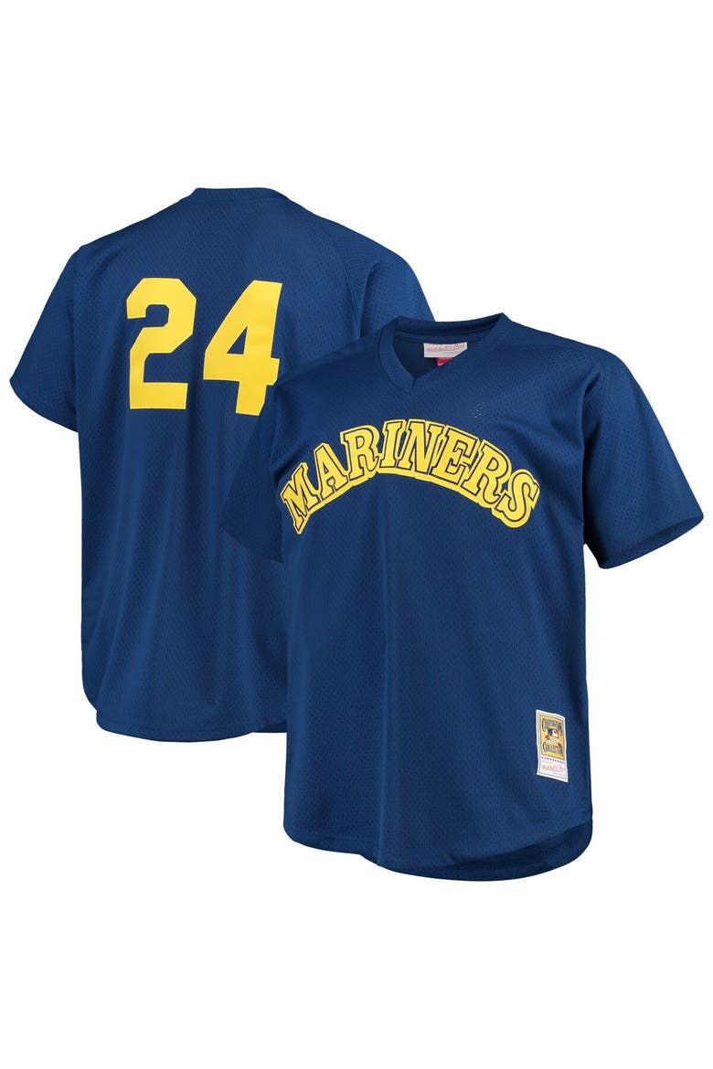 Men's Mitchell & Ness Ken Griffey Jr. Royal Seattle Mariners Big & Tall Cooperstown Collection Mesh Batting Practice Jersey, Main, color, Royal