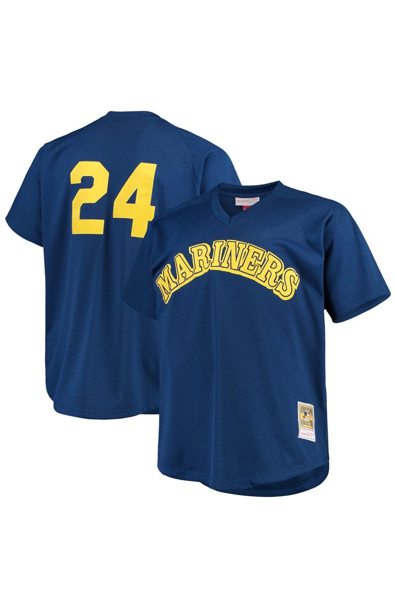 Mitchell & Ness Men's Mitchell & Ness Ken Griffey Jr. Royal Seattle Mariners Big & Tall Cooperstown Collection Mesh Batting Practice Jersey, Main, color, Royal