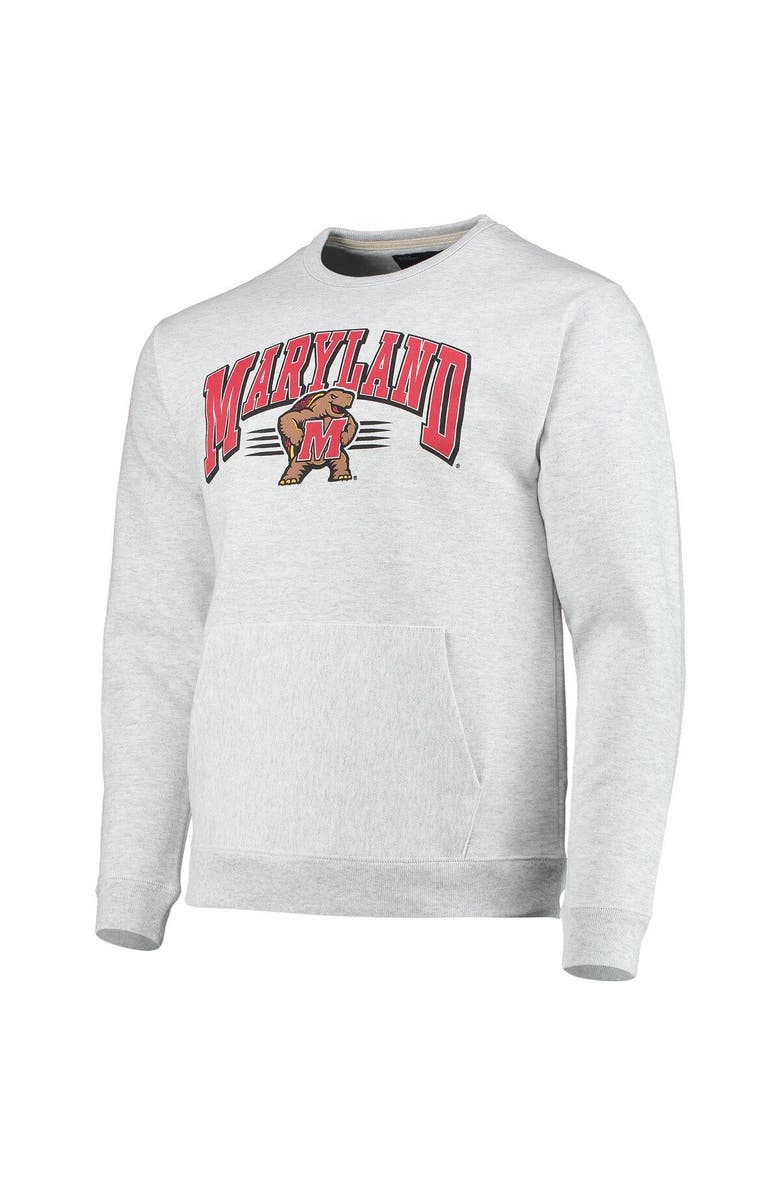 LEAGUE COLLEGIATE WEAR Men's League Collegiate Wear Heathered Gray Maryland Terrapins Upperclassman Pocket Pullover Sweatshirt, Alternate, color, 