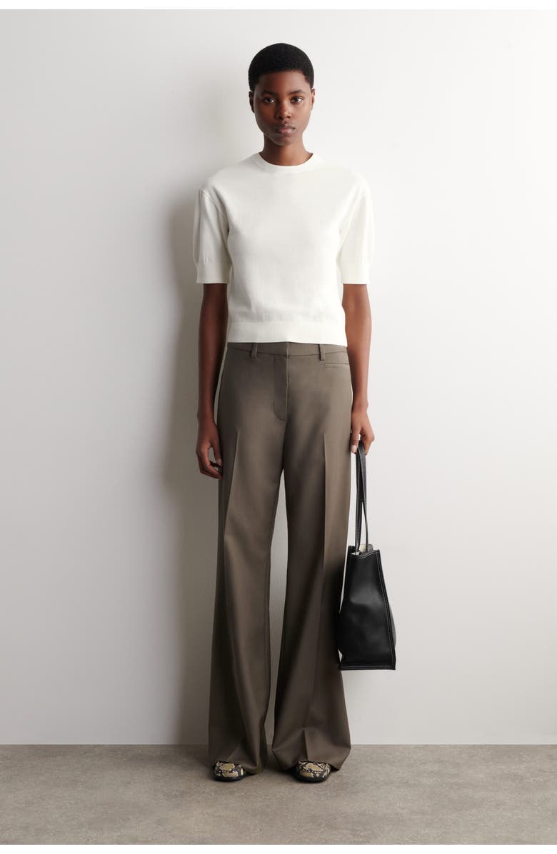 COS Knitted Cotton T-Shirt, Alternate, color, Off-White