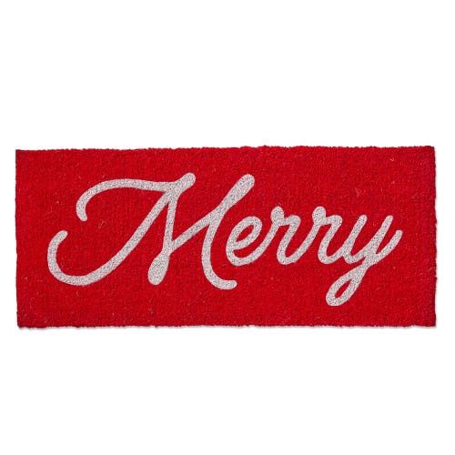 Tag Merry Estate Coir Door Mat Natural Christmas Doormat Red In Red