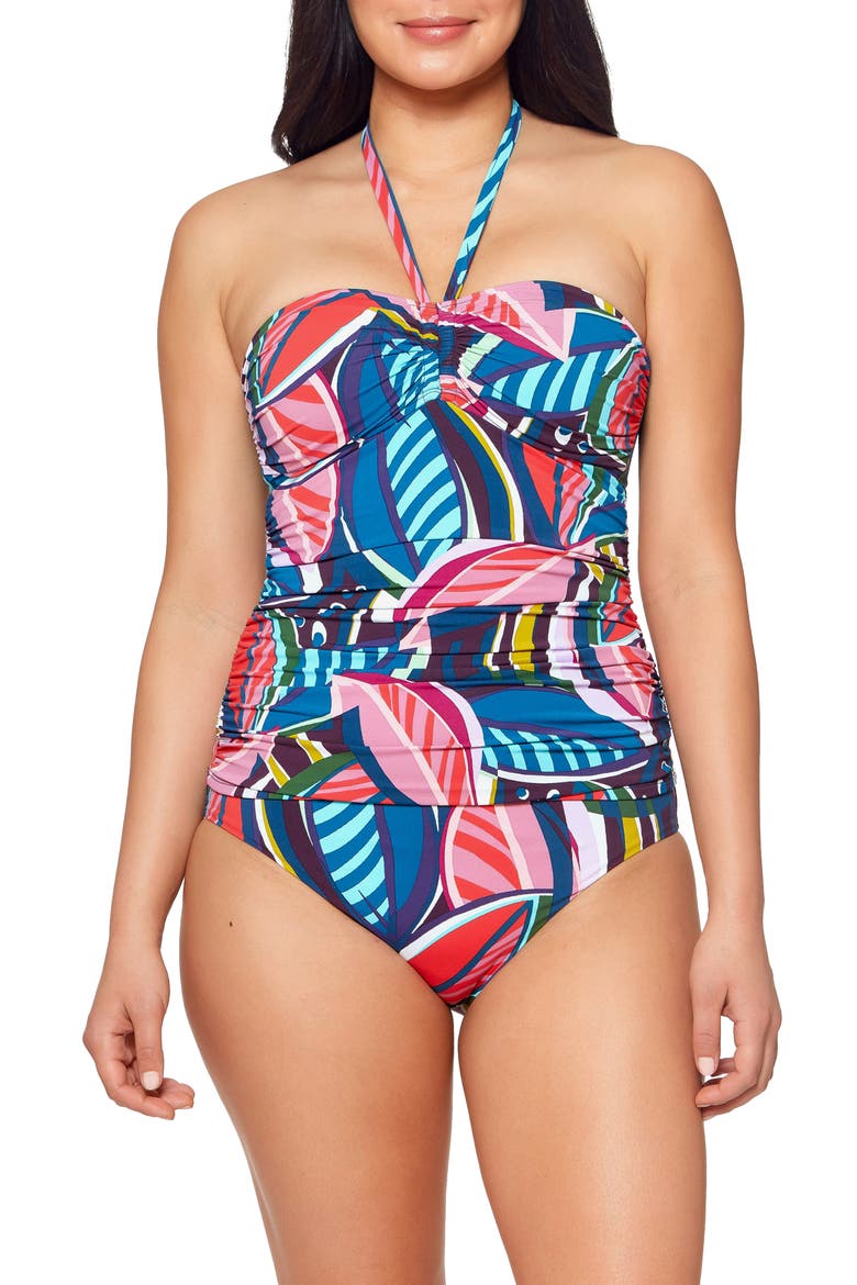 Absolutely Fabulous Bandeau Tankini Top, Main, color, MULTI