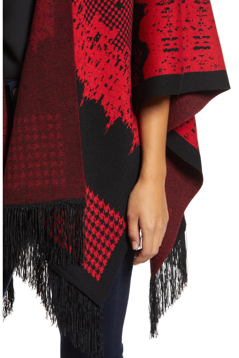 Fringe Wrap, Alternate, color, FIRECRACKER/BLACK