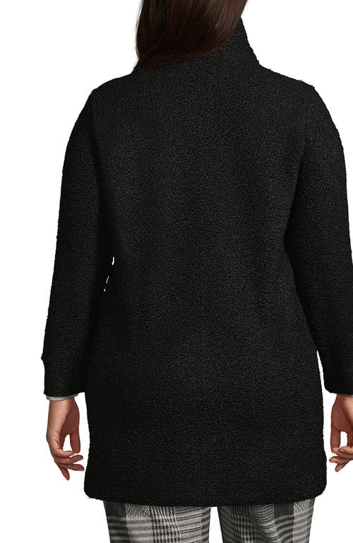 Lands' End Boucle Fleece Coat In Black