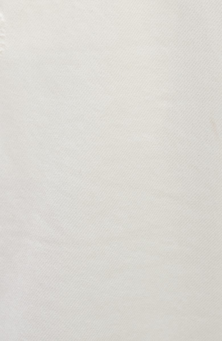 Bayeas Frayed Super High Waist Barrel Jeans, Alternate, color, White