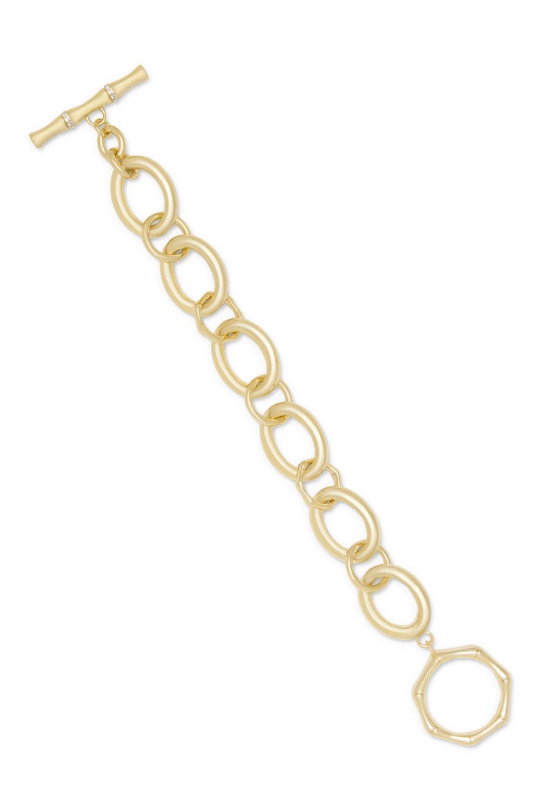 Chiara Goldtone Bamboo Link Bracelet, Alternate, color, GOLD