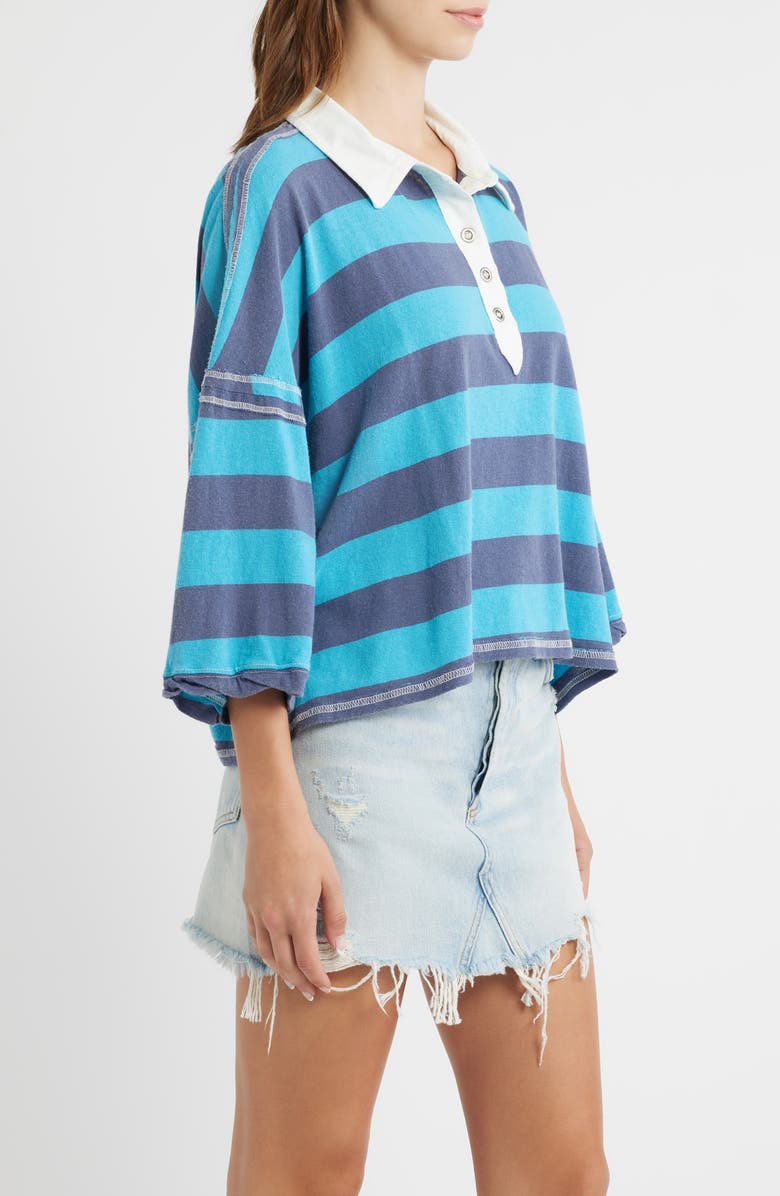 Free People Auggie Stripe Top, Alternate, color, Night Shadow/ Tropica