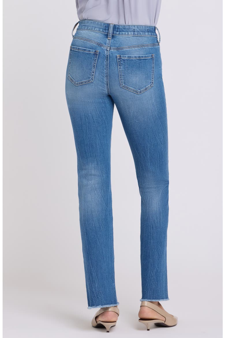 Barbara Frayed Hem Exposed Button Bootcut Jeans, Alternate, color, PACIFICA