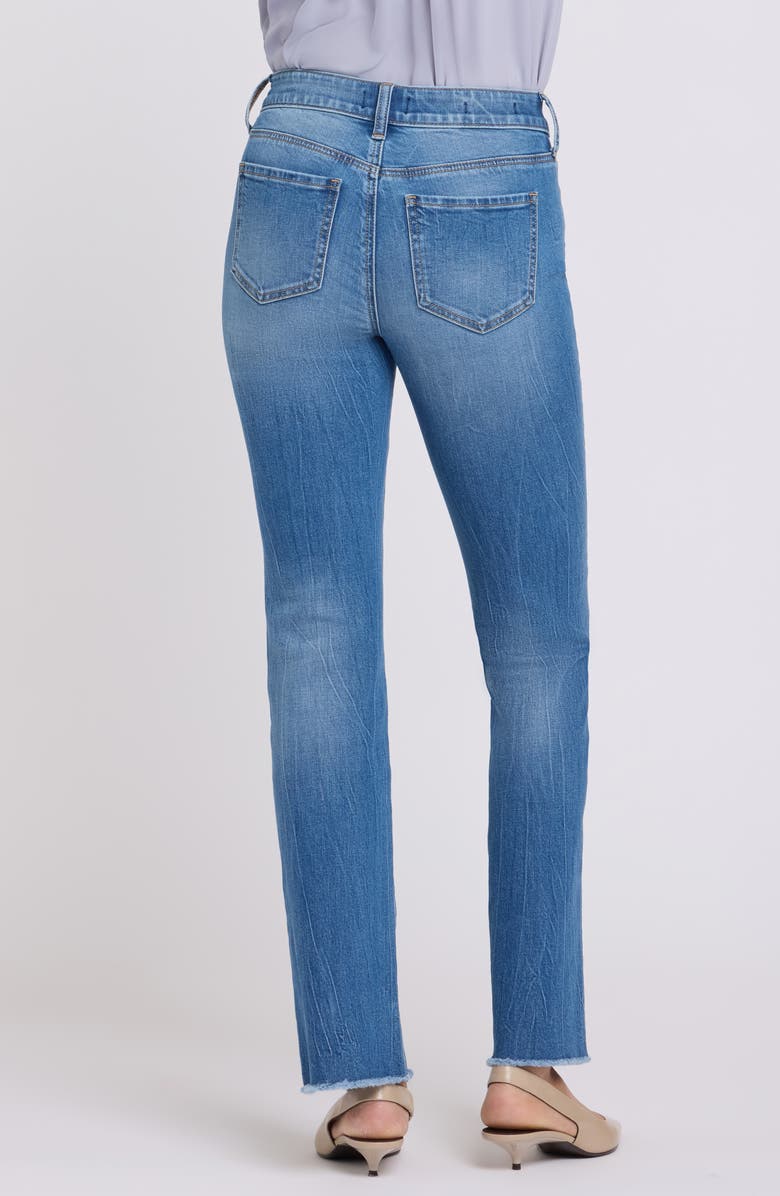 NYDJ Barbara Frayed Hem Exposed Button Bootcut Jeans, Alternate, color, Pacifica