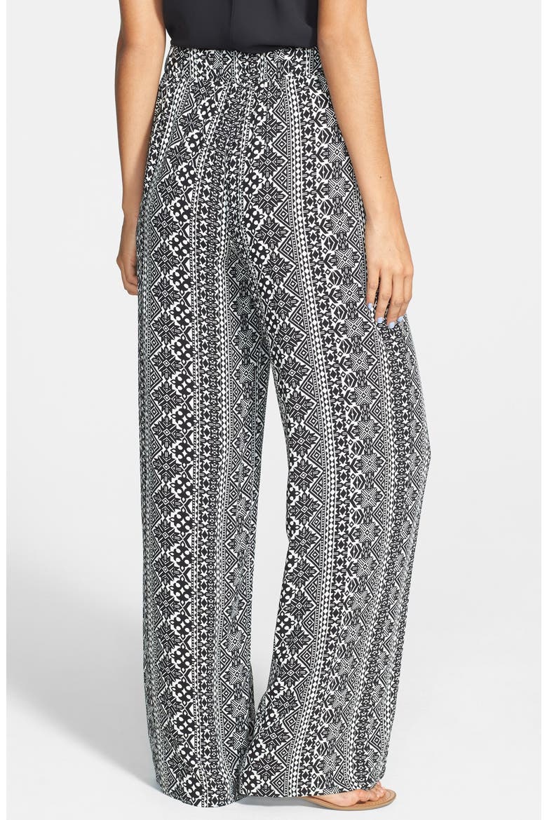 Print Palazzo Pants, Alternate, color, BLACK/WHITE AZTEC PRINT