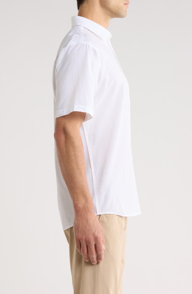 Peter Millar Seaward Short Sleeve Cotton Blend Seersucker Button-Up Shirt, Alternate, color, White