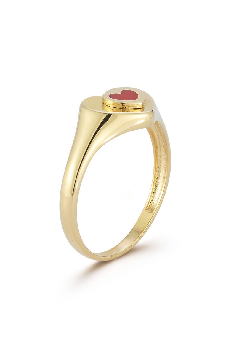 Ember Fine Jewelry Heart Signet Ring, Alternate, color, Gold