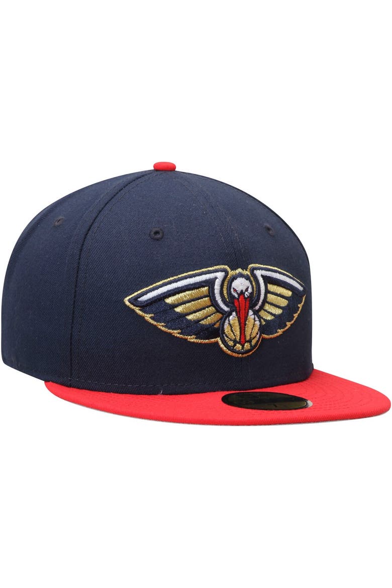 Men's New Era Navy/Red New Orleans Pelicans Official Team Color 2Tone 59FIFTY Fitted Hat, Alternate, color, Navy