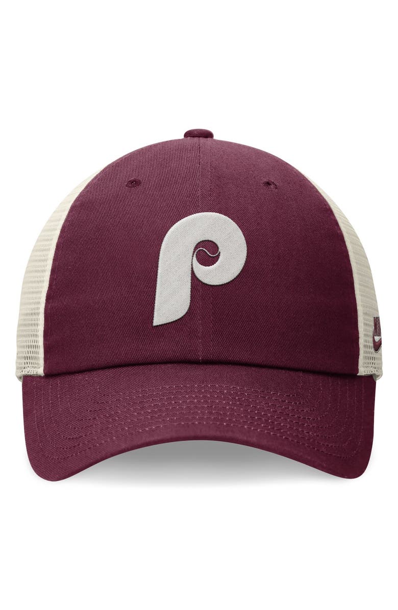 Nike Men's Nike Maroon Philadelphia Phillies Cooperstown Collection Rewind Club Trucker Adjustable Hat, Alternate, color, 