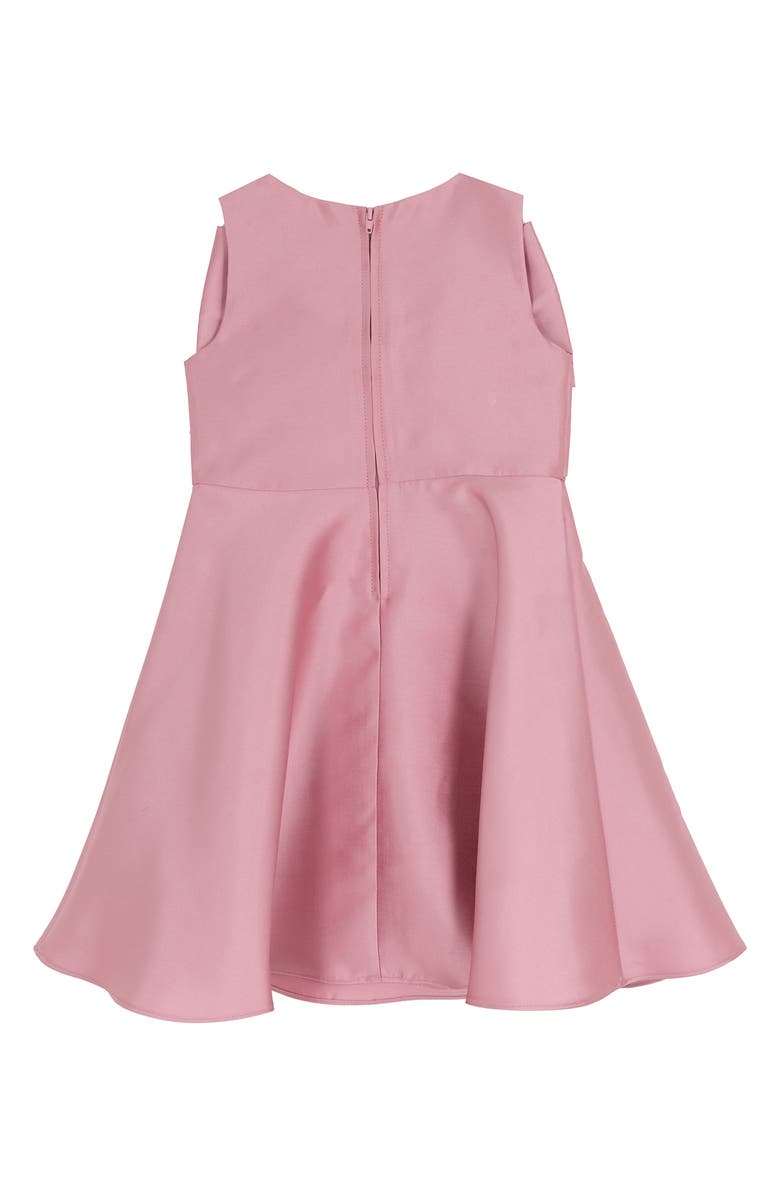 Rare Editions Kids' Mikado Bow Skater Dress, Alternate, color, Blush