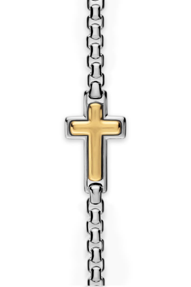 Cross Station Box Chain Bracelet, Alternate, color, SILVER