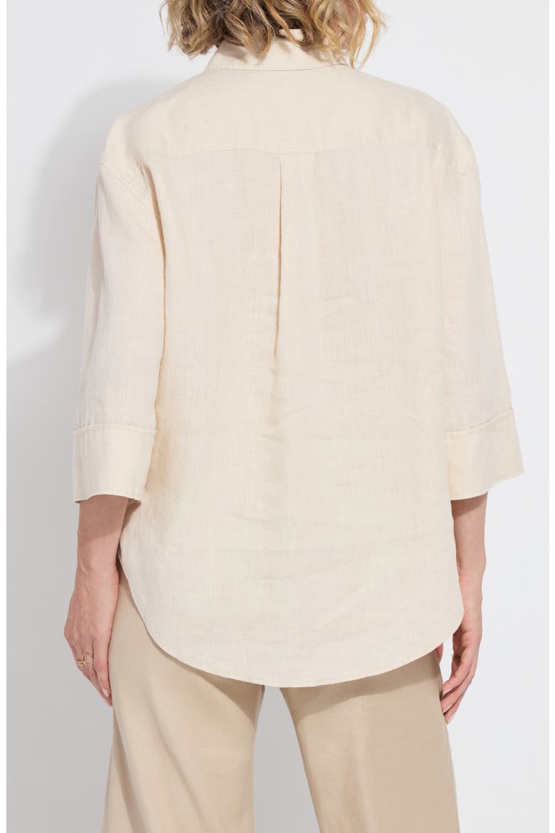 Roxanna Embroidered Linen Button-Up Shirt, Alternate, color, SAILCLOTH