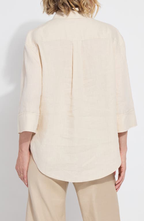 Lyssé Roxanna Embroidered Linen Button-up Shirt In Neutral