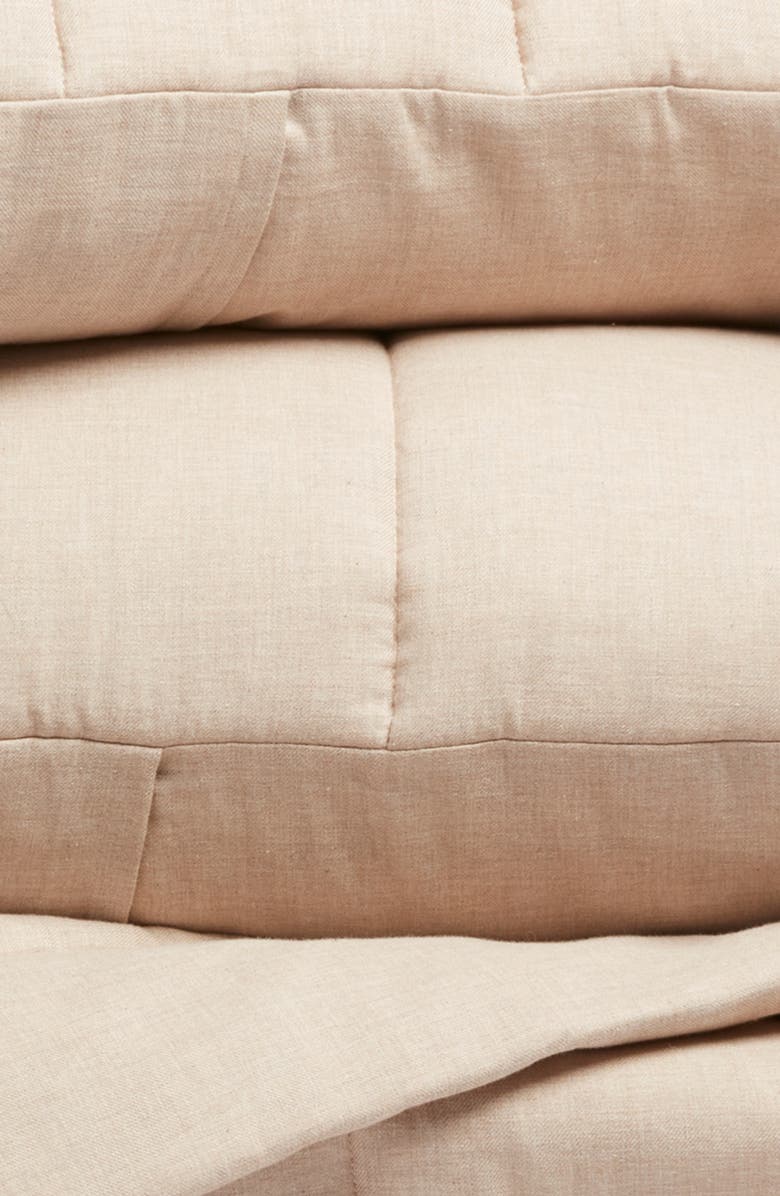 Nordstrom Organic Cotton Mélange Quilted Comforter & Shams Set, Alternate, color, Tan Thread