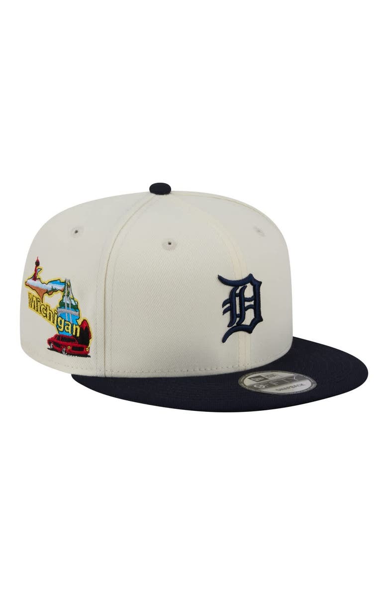 New Era Men's New Era Cream/Navy Detroit Tigers Localized 9FIFTY Snapback Hat, Main, color, Cream