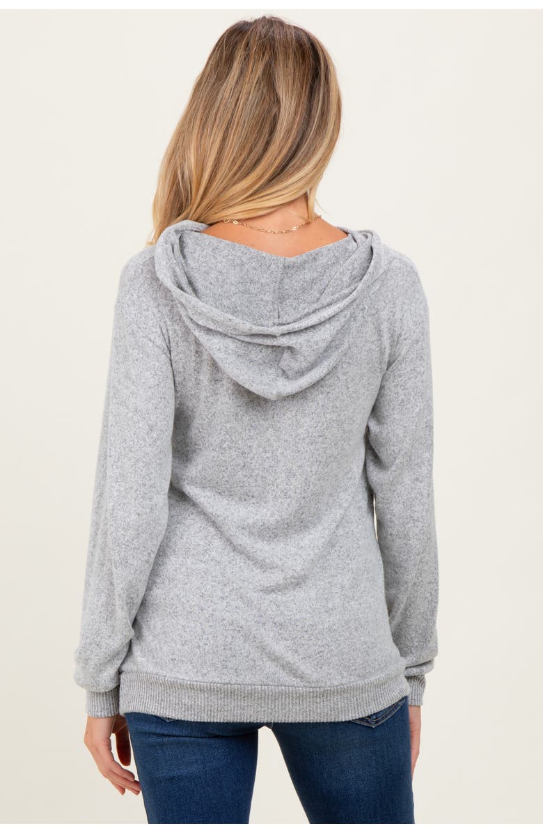 PinkBlush Double Layer Long Sleeve Nursing Hoodie, Alternate, color, Heather Grey