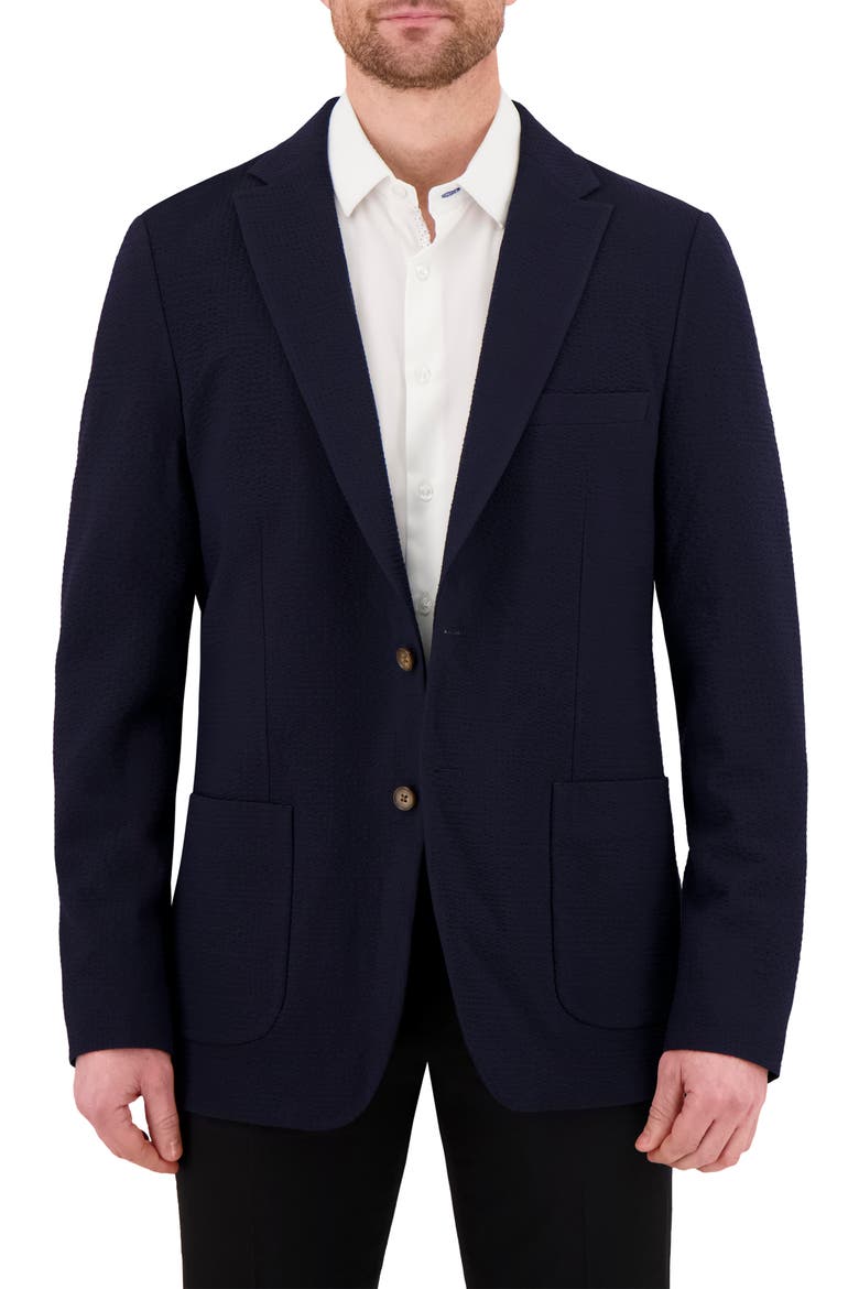 Textured Stretch Seersucker Sport Coat, Main, color, NAVY