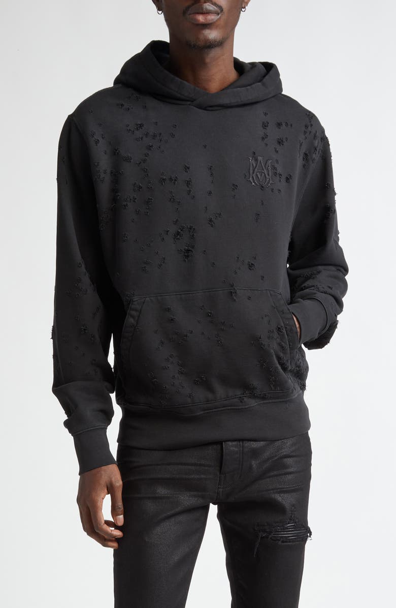 AMIRI Shotgun Embroidered Hoodie, Main, color, Black