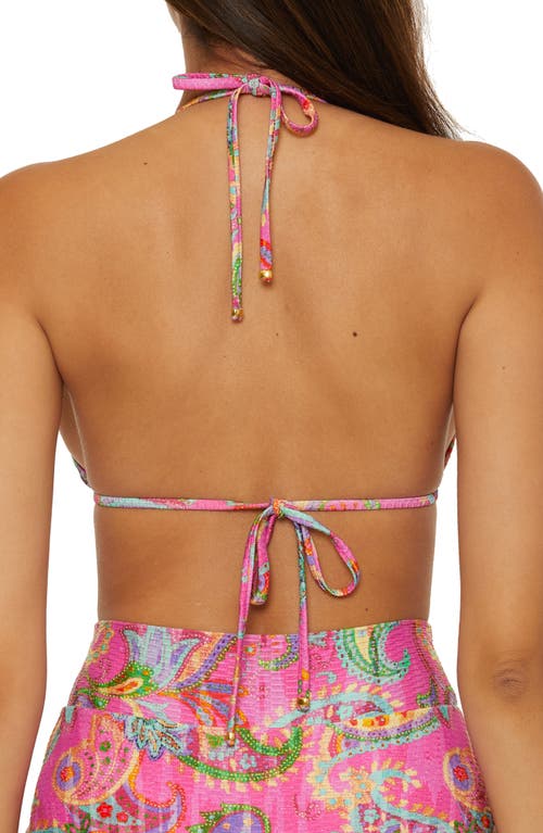 Becca Polynesia Triangle Bikini Top In Pink Multi