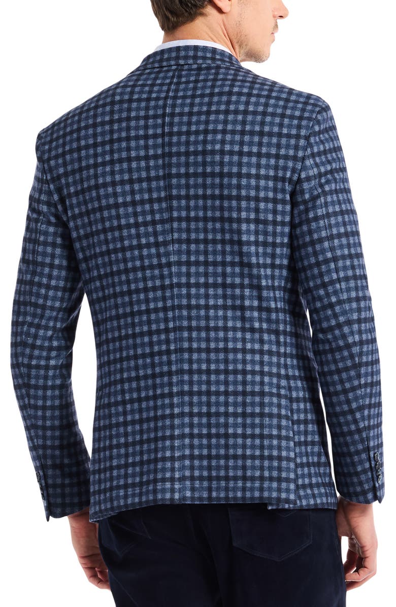 Robert Graham Marvin Check Brushed Knit Sport Coat, Alternate, color, Navy