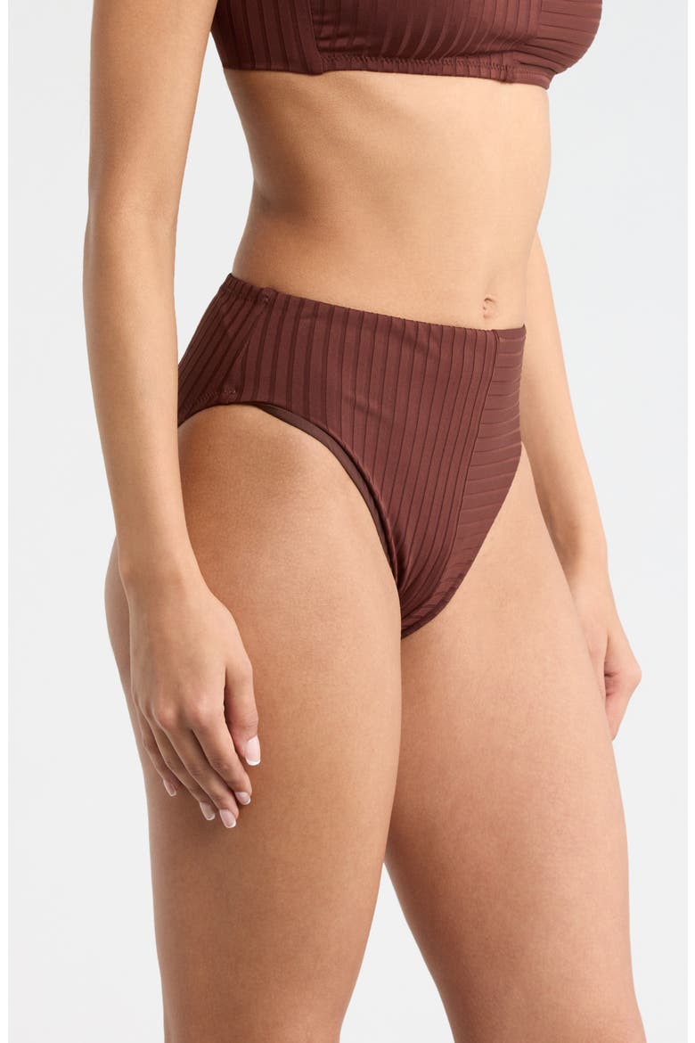 High Waist Bikini Bottoms, Alternate, color, ESPRESSO