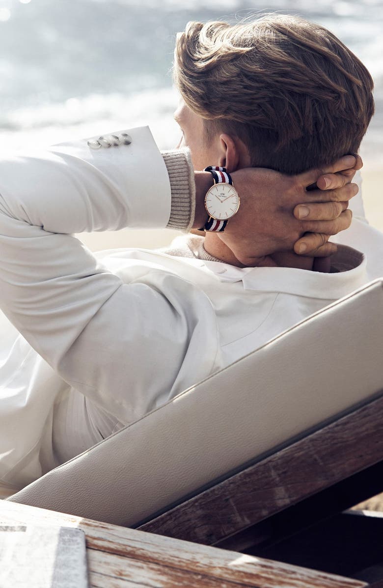 Daniel Wellington 'Classic Canterbury' NATO Strap Watch, 40mm, Alternate, color,