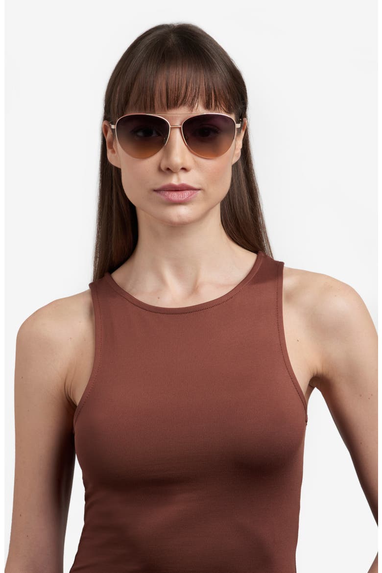 Janece 58mm Gradient Aviator Sunglasses, Alternate, color, LIGHT GOLD