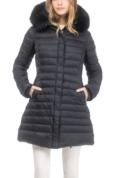 Apres-Ski Horizontal Parka with Detachable Toscana Lamb Hood Trim
