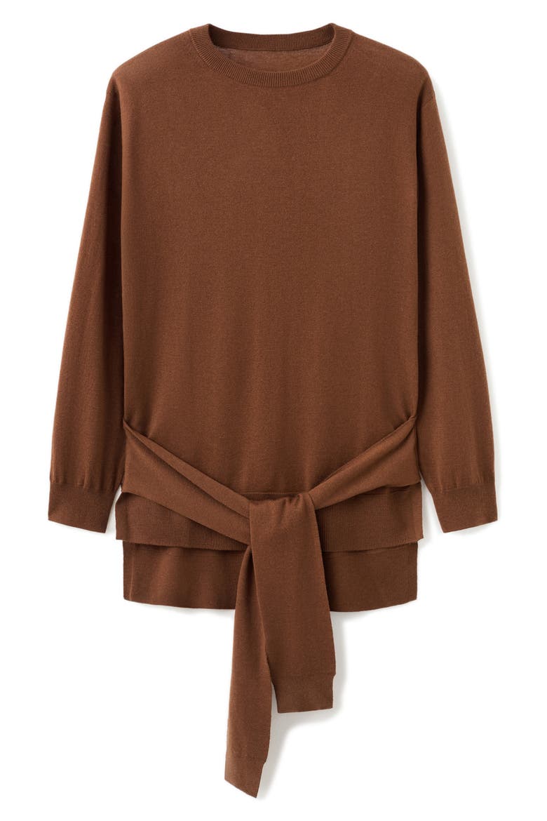 Knot Detail Sweater, Alternate, color, CARAMEL