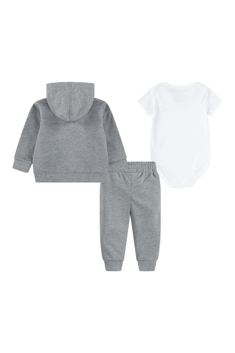 Zip Hoodie, Bodysuit & Joggers Set, Alternate, color, DARK GREY HEATHER
