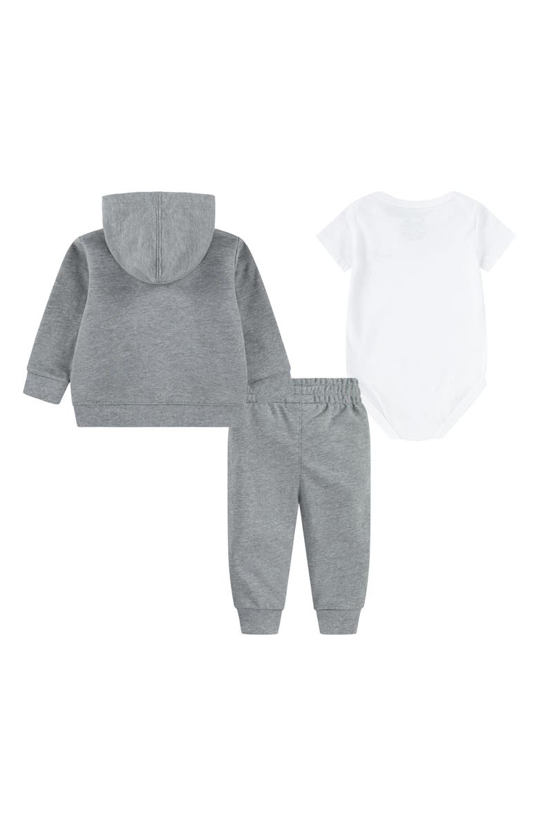 Nike Zip Hoodie, Bodysuit & Joggers Set, Alternate, color, Dark Grey Heather