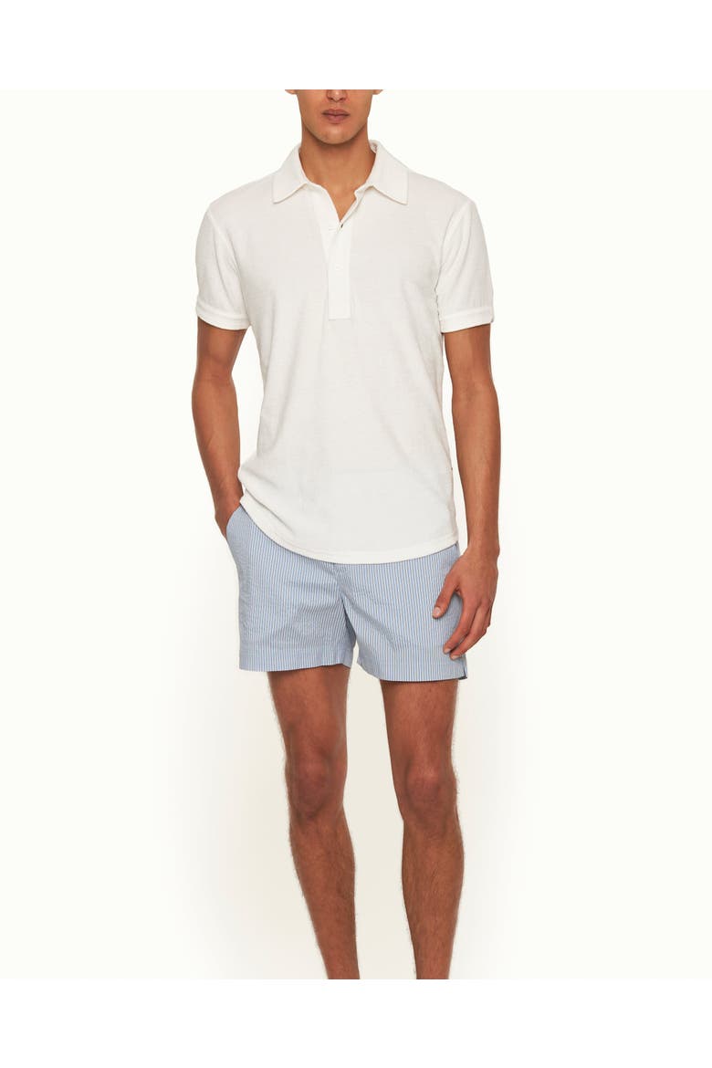 Sebastian Towelling Tailored-Fit Polo Shirt, Main, color, White