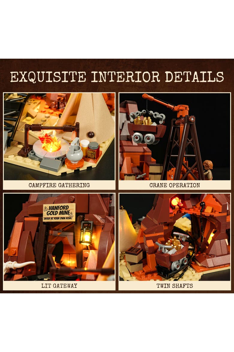 Wild West Gold Mine Lighting Building Set Model OW658G, Alternate, color, Multicolor