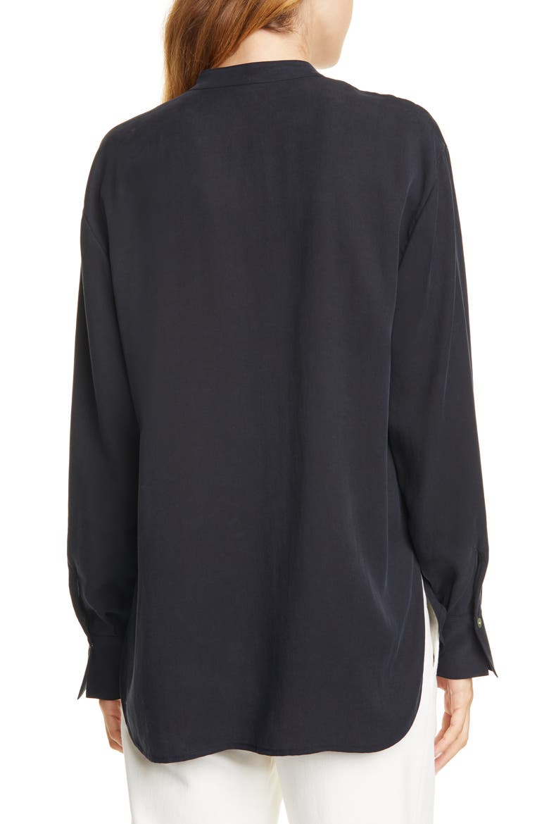 Relaxed Band Collar Blouse, Alternate, color, COASTAL